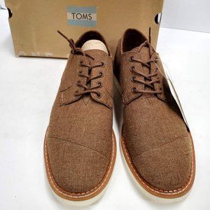 TOMS Men's Shoes, Brogue, Brown Chambray